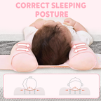 Ergonomic breathable baby pillow with hollow zone design