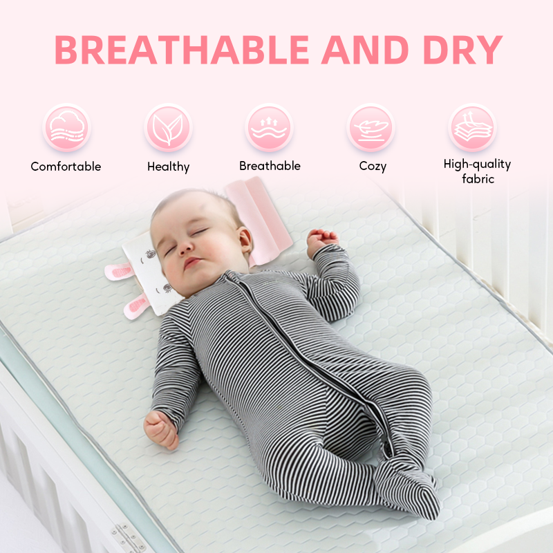 Ergonomic breathable baby pillow with hollow zone design
