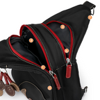 Damenrucksack aus Nylon – Vielseitig tragbar mit Blumenanhänger