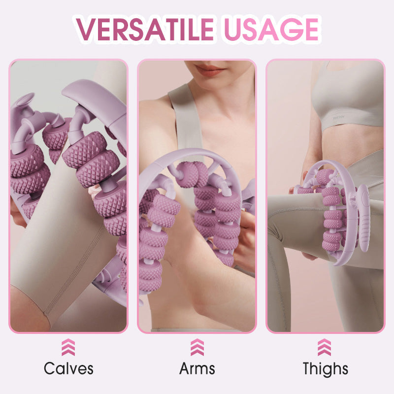 Massage roller for legs with ergonomic knobs