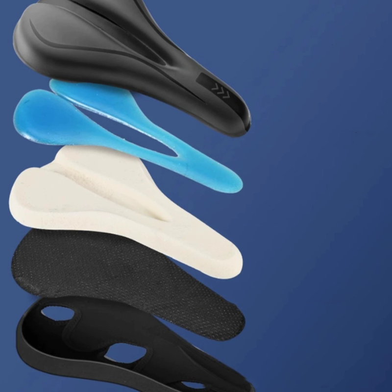 Bicycle saddle cover with memory foam and silicone gel