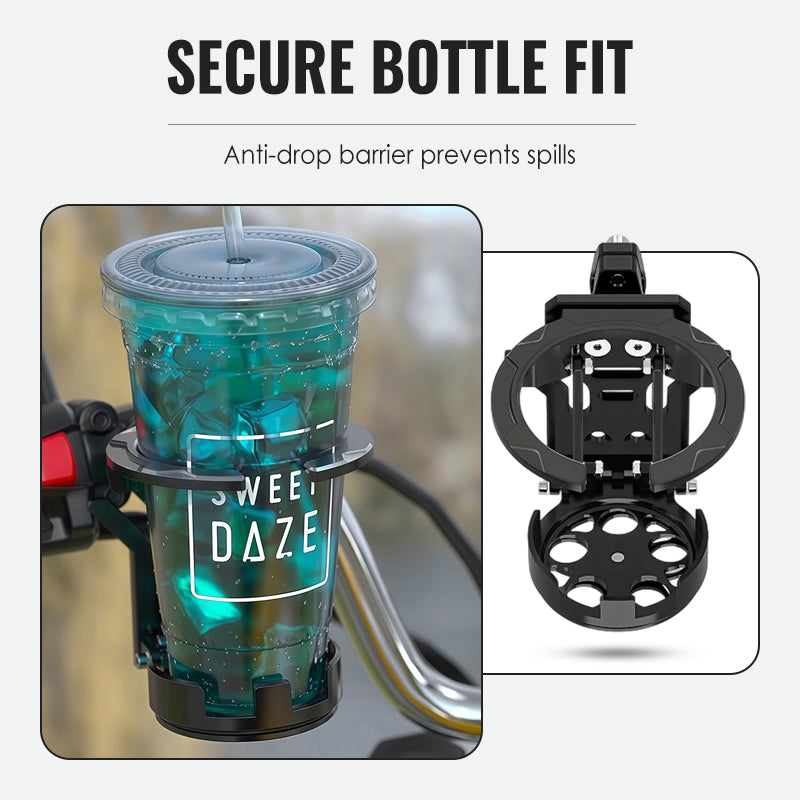 Foldable bicycle bottle holder with theft protection