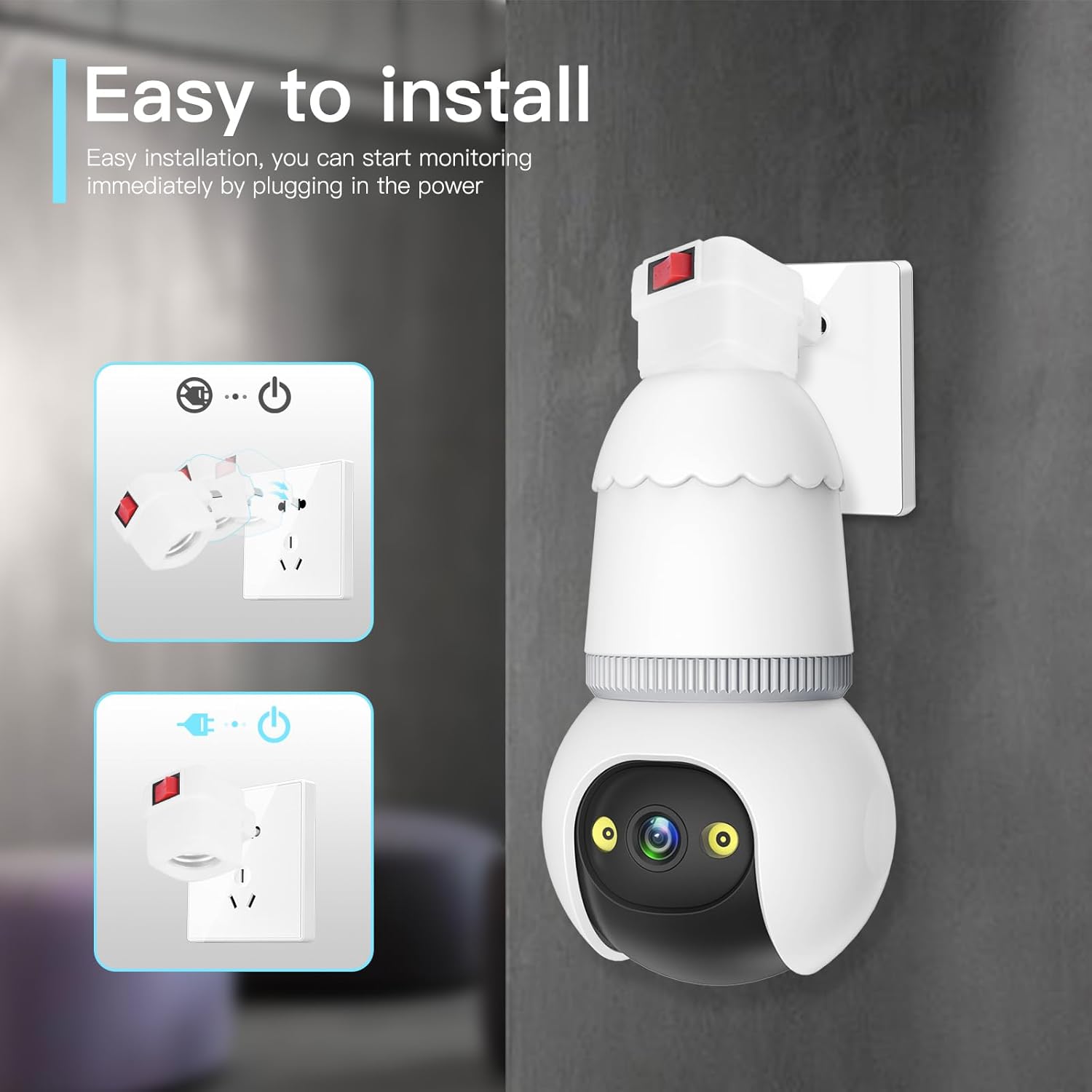 Surveillance Camera Bulb 4MP WiFi with Night Vision