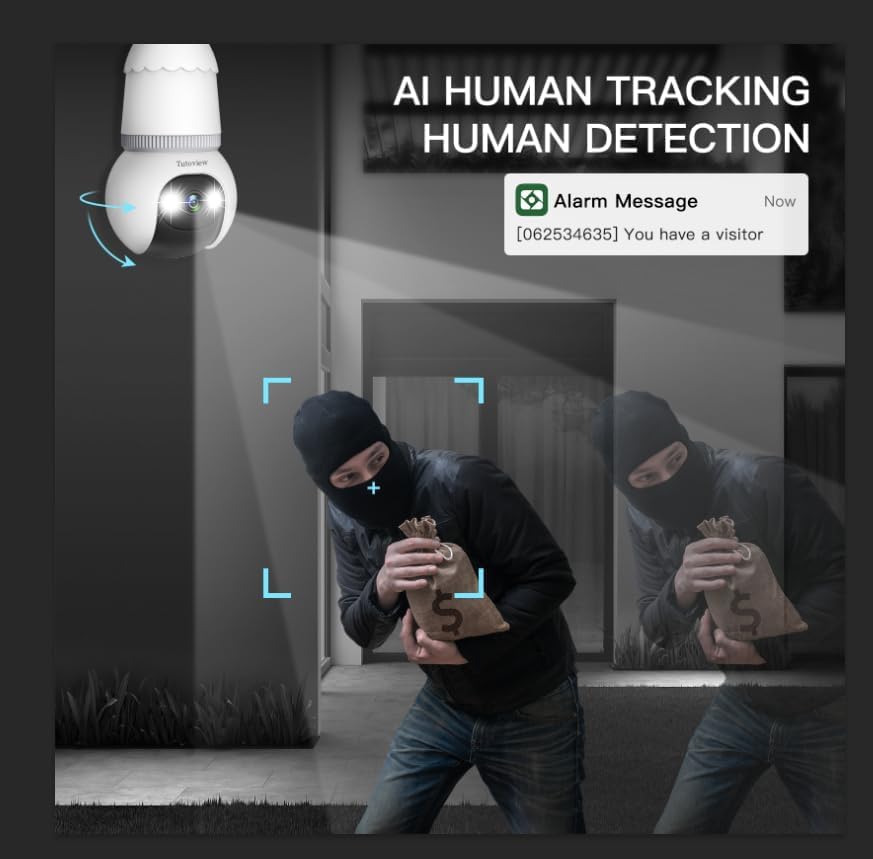 Überwachungskamera Glühbirne 4MP WiFi mit Nachtsicht