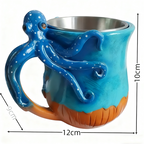 3D Mug with Engine Block Design – Artistic Coffee Cup