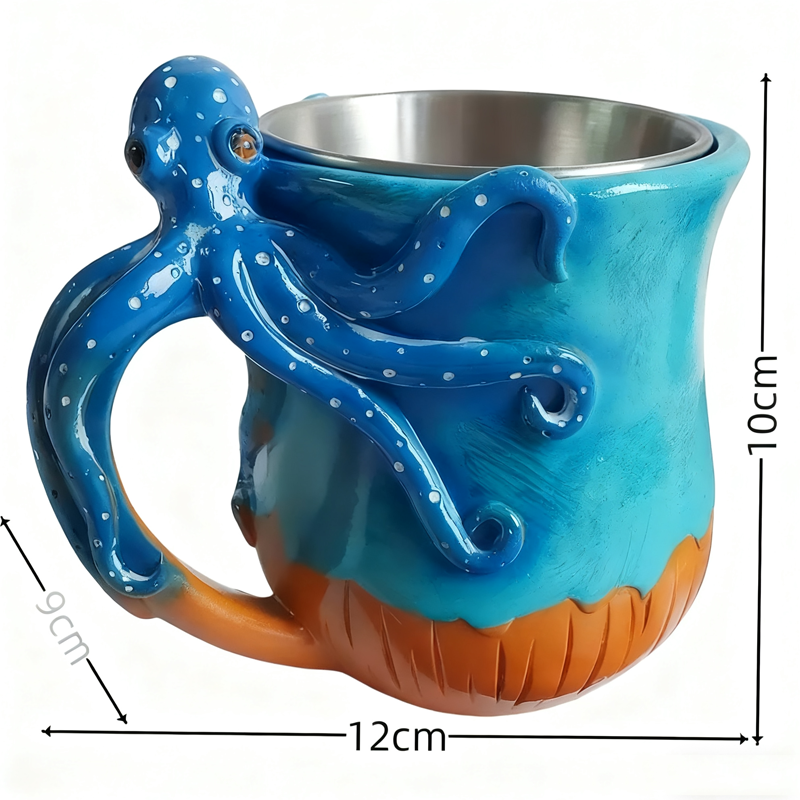 3D Mug with Engine Block Design – Artistic Coffee Cup