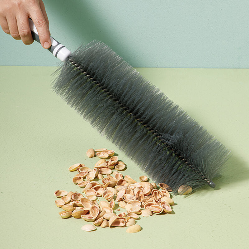 Flexible dust brush with telescopic handle and microfiber head