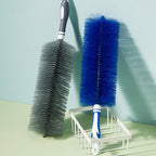 Flexible dust brush with telescopic handle and microfiber head