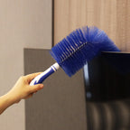 Flexible dust brush with telescopic handle and microfiber head