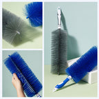 Flexible dust brush with telescopic handle and microfiber head