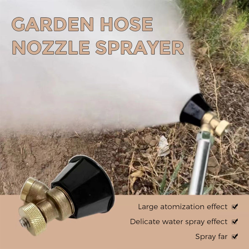 Adjustable garden spray nozzle with swirl chamber made of copper