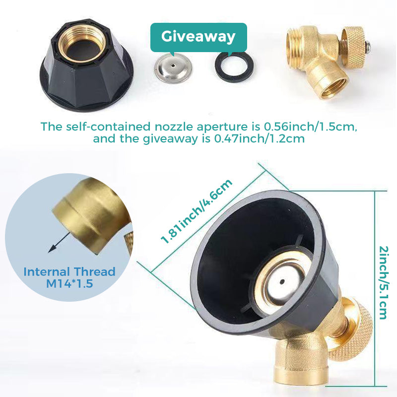 Adjustable garden spray nozzle with swirl chamber made of copper