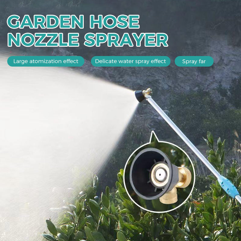 Adjustable garden spray nozzle with swirl chamber made of copper