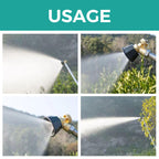 Adjustable garden spray nozzle with swirl chamber made of copper