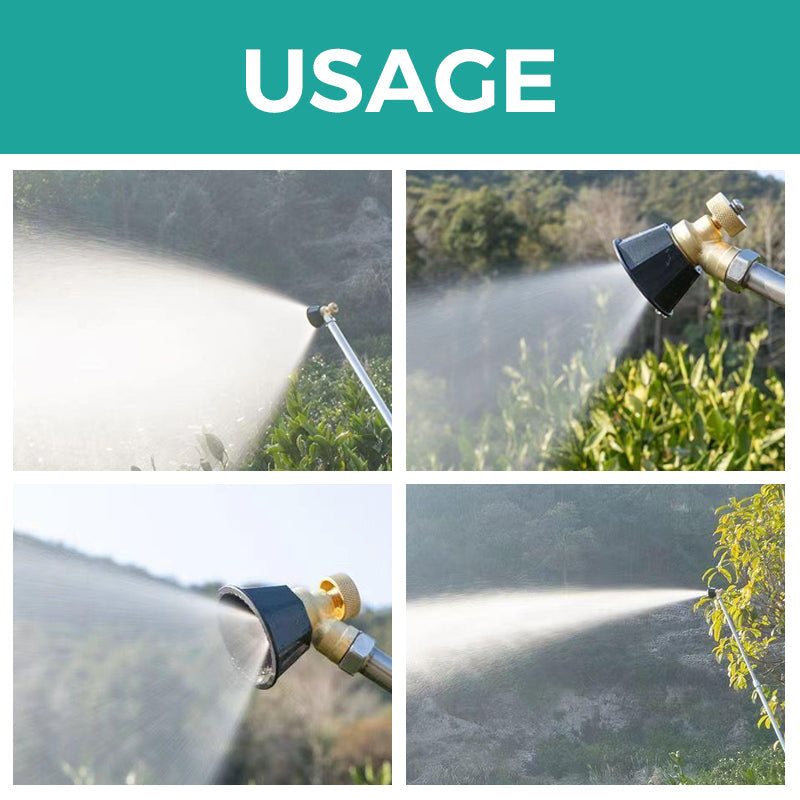 Adjustable garden spray nozzle with swirl chamber made of copper