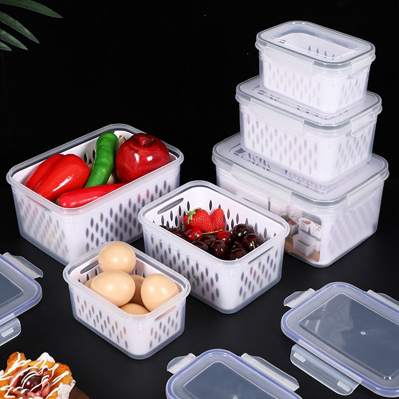 Refrigerator Storage Box Set 3-piece with Drip Tray