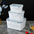 Refrigerator Storage Box Set 3-piece with Drip Tray
