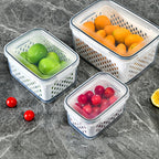 Refrigerator Storage Box Set 3-piece with Drip Tray