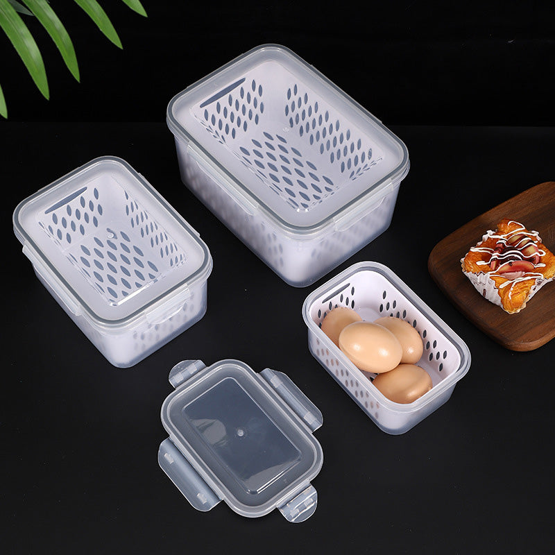Refrigerator Storage Box Set 3-piece with Drip Tray
