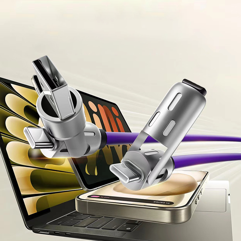 Universal 4-in-1 Charging Cable with RGB Lighting