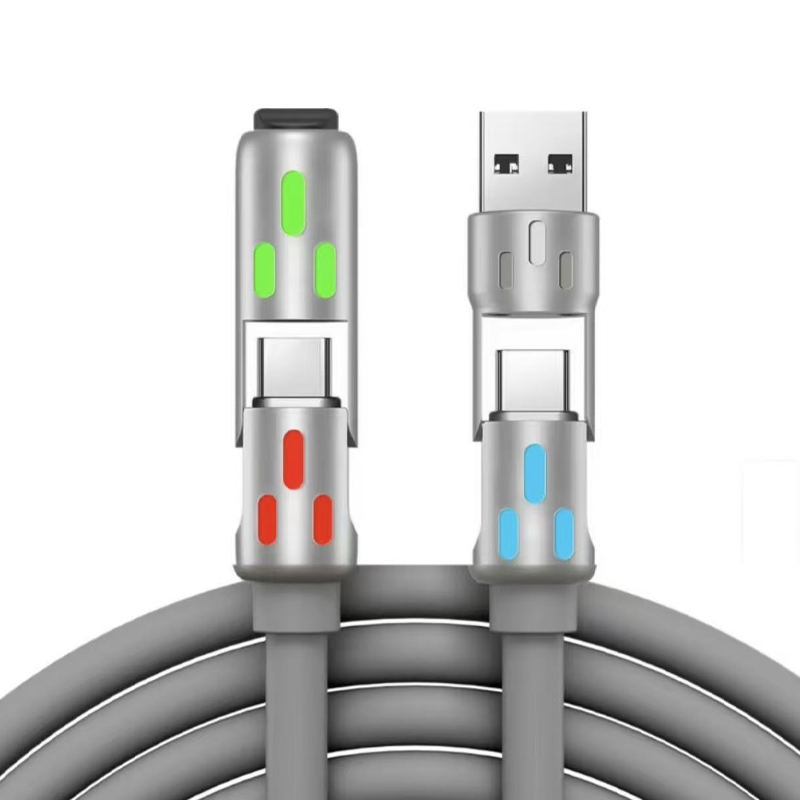 Universal 4-in-1 Charging Cable with RGB Lighting