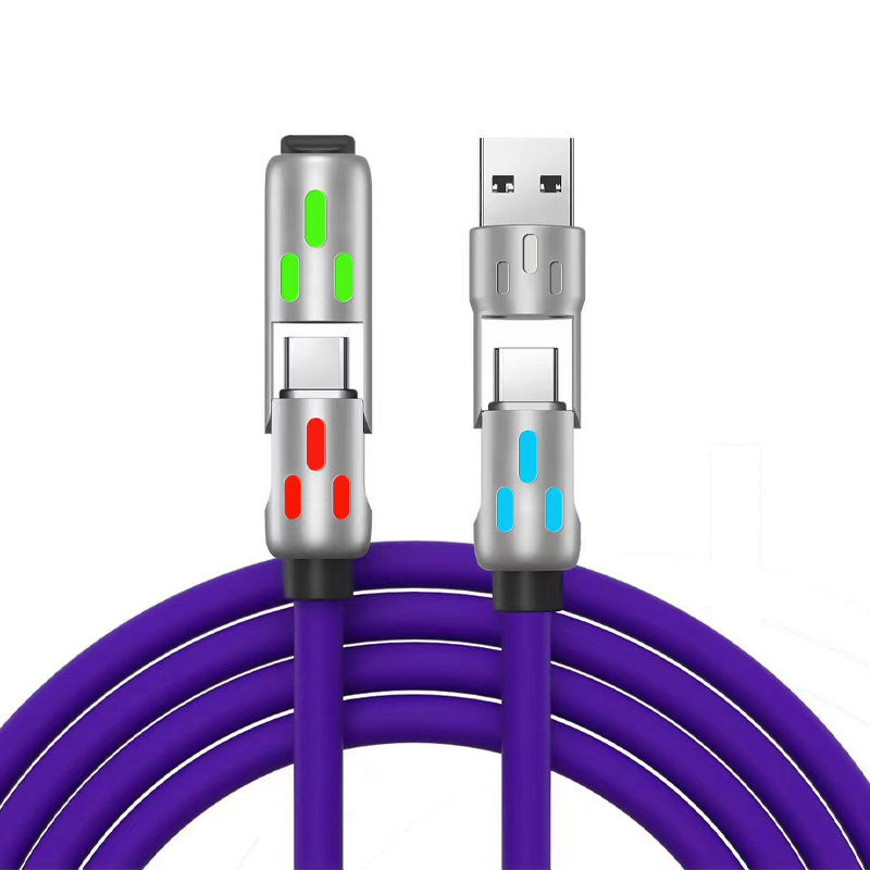 Universal 4-in-1 Charging Cable with RGB Lighting
