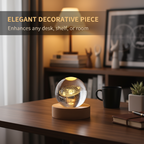 Crystal glass night light with 3D engraving