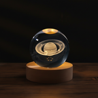 Crystal glass night light with 3D engraving