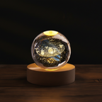 Crystal glass night light with 3D engraving