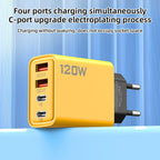USB fast charger 4 ports – 65W and 120W with USB-C and USB-A