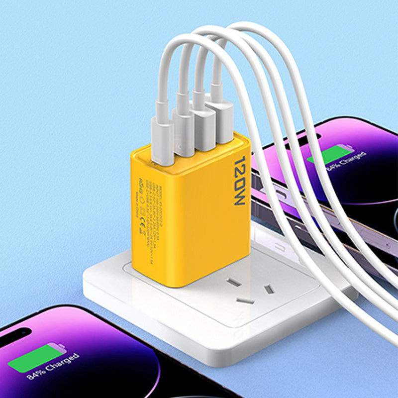 USB fast charger 4 ports – 65W and 120W with USB-C and USB-A