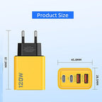 USB fast charger 4 ports – 65W and 120W with USB-C and USB-A