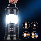 LED camping lamp solar USB power bank gold extendable 14-19 cm