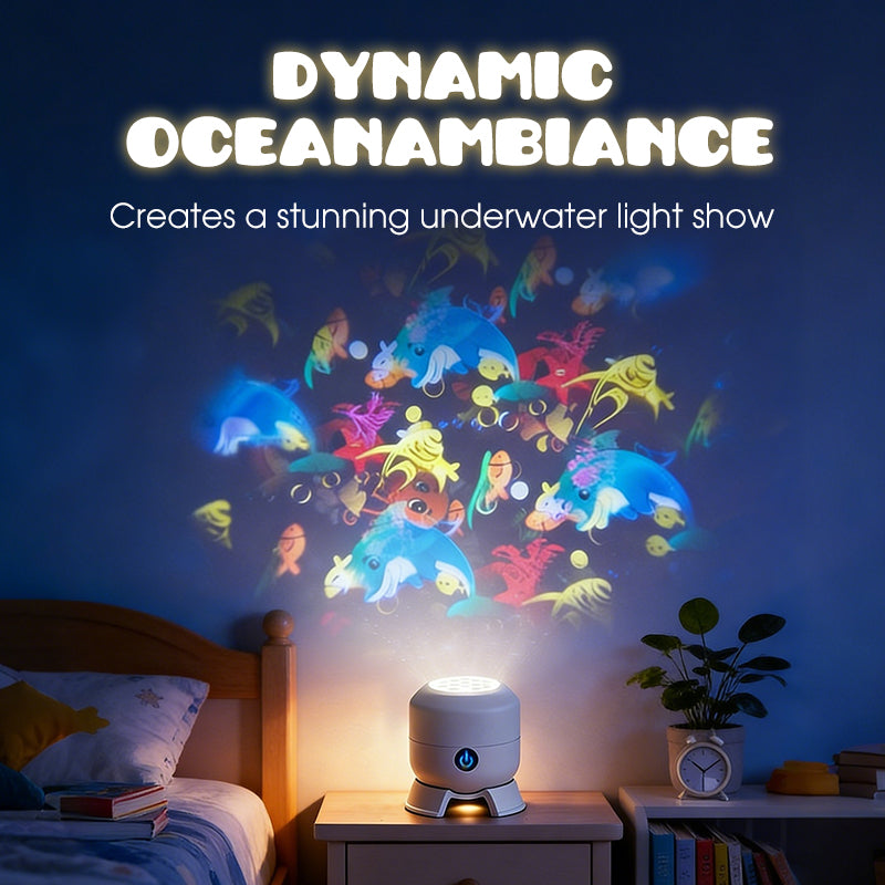 Rotating LED projector with ocean, Christmas, and snowflake effects