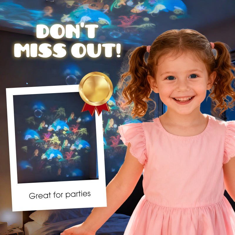 Rotating LED projector with ocean, Christmas, and snowflake effects