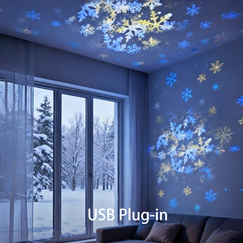 Rotating LED projector with ocean, Christmas, and snowflake effects