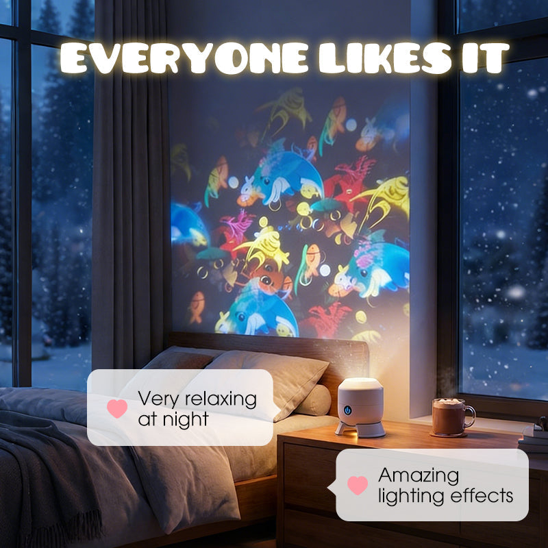 Rotating LED projector with ocean, Christmas, and snowflake effects
