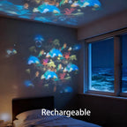 Rotating LED projector with ocean, Christmas, and snowflake effects