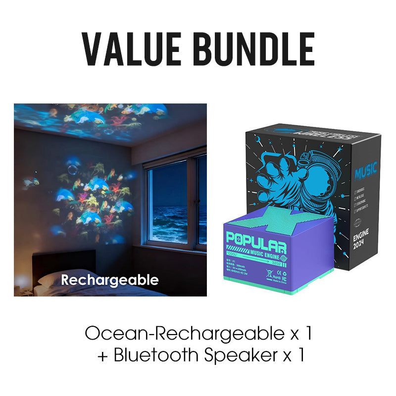 Rotating LED projector with ocean, Christmas, and snowflake effects