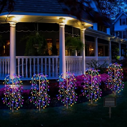 Solar-Gartenleuchte Feuerwerk-Optik mit 100-200 LEDs