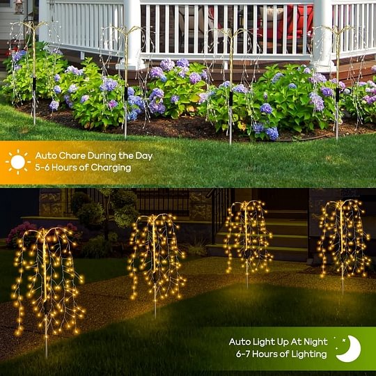 Solar-Gartenleuchte Feuerwerk-Optik mit 100-200 LEDs