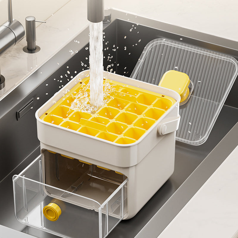 Ice cube tray with pressure release