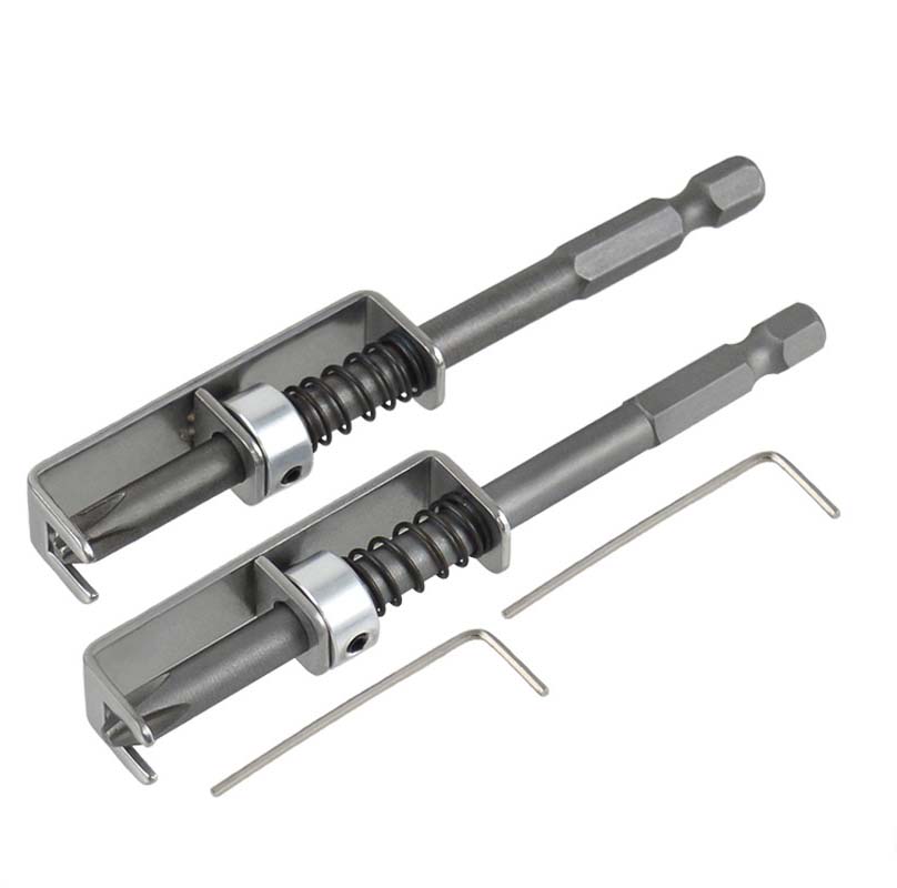 Spring-loaded screw holder attachment for drills