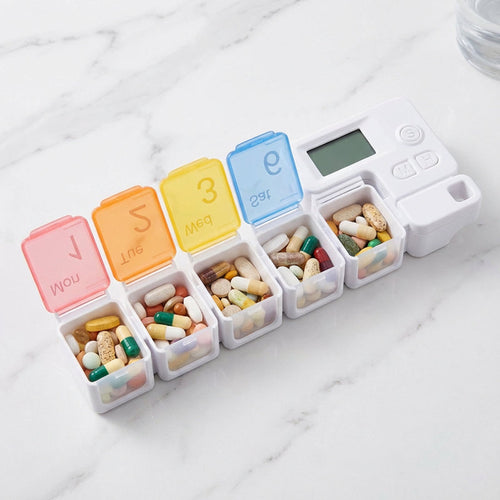 Digitale Pillendose mit Timer – 4 Alarme und große Tasten