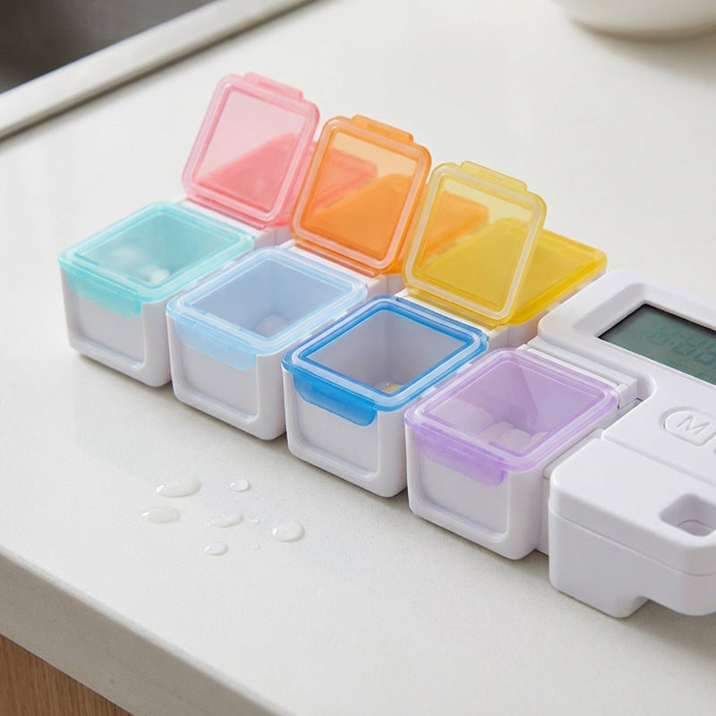 Digital pillbox with timer – 4 alarms and large buttons