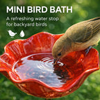 Metall-Blütenstab mit Vogeltränke – Gartendeko und Wasserstelle