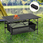 Klappbarer Campingtisch mit Rollup-Tischplatte