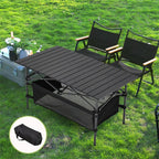 Klappbarer Campingtisch mit Rollup-Tischplatte