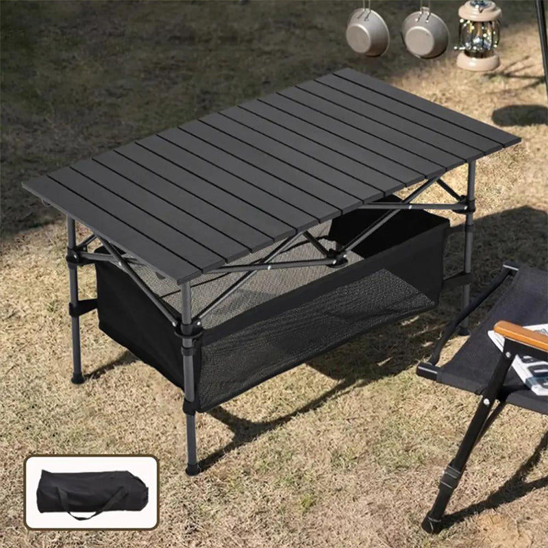 Klappbarer Campingtisch mit Rollup-Tischplatte