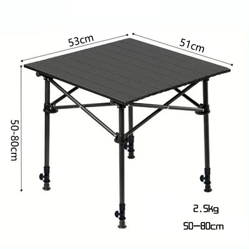 Klappbarer Campingtisch mit Rollup-Tischplatte